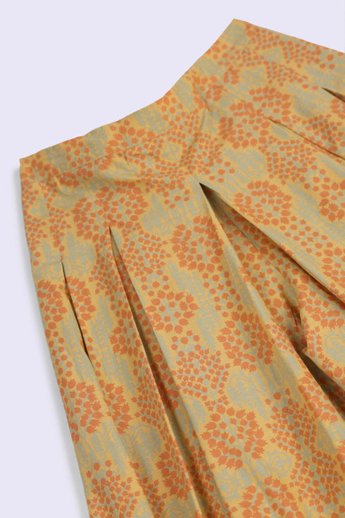 Wide leg pants in printed Egyptian cotton