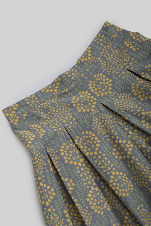 Wide leg pants in printed Egyptian cotton