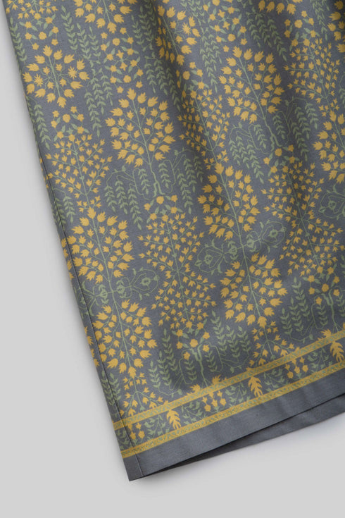 Wide leg pants in printed Egyptian cotton