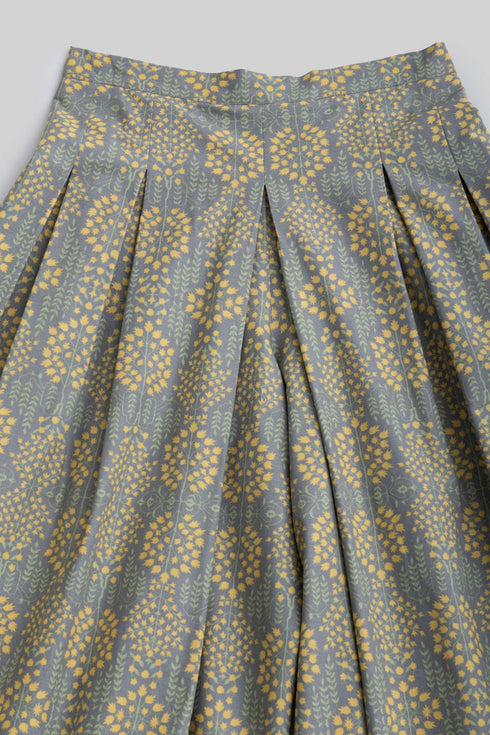 Wide leg pants in printed Egyptian cotton