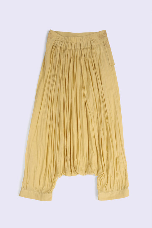 Harem pants in printed cotton voile with elastic on the back