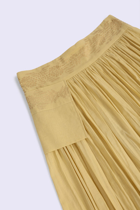Harem pants in printed cotton voile with elastic on the back