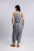 Harem pants in printed cotton voile with elastic on the back