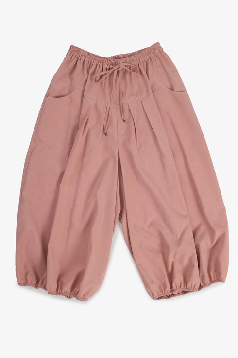 Balloon pants with pleats and drawstring waist