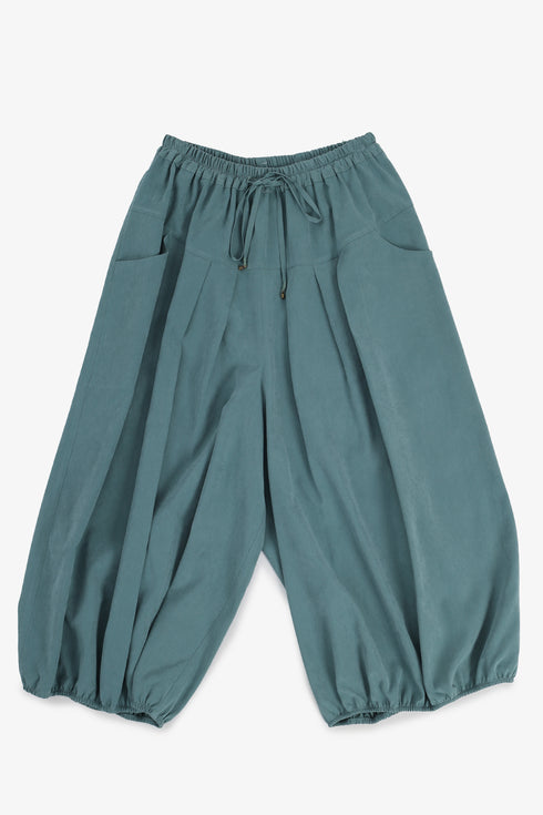 Balloon pants with pleats and drawstring waist