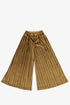 Pleated velvet wide-leg pants with elastic back