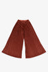 Pleated velvet wide-leg pants with elastic back