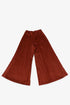 Pleated velvet wide-leg pants with elastic back