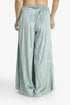 Pleated velvet wide-leg pants with elastic back