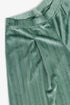 Pleated velvet wide-leg pants with elastic back