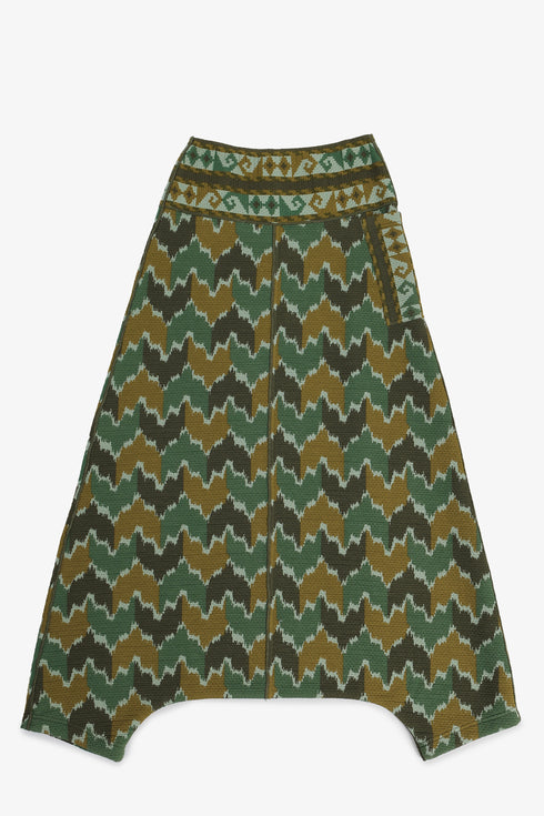 Printed quilted harem pants with side pocket