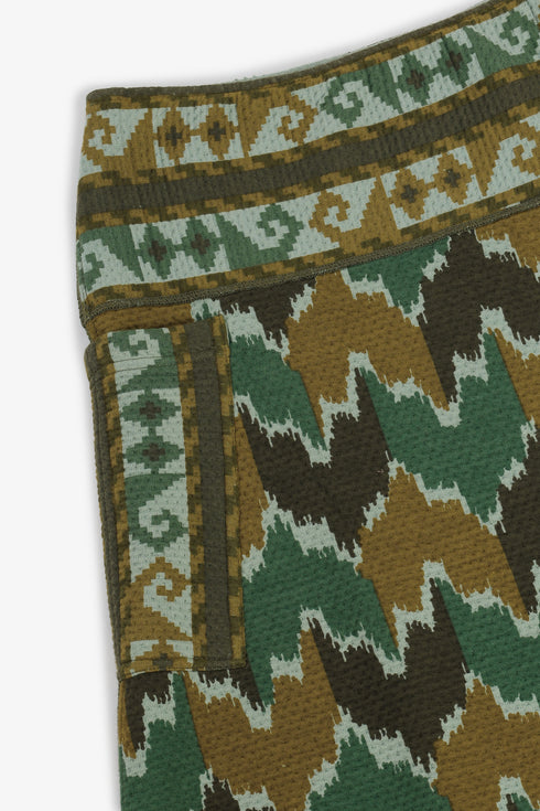Printed quilted harem pants with side pocket