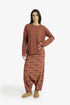 Printed quilted harem pants with side pocket