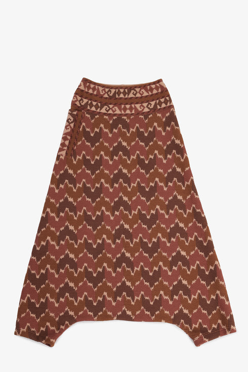 Printed quilted harem pants with side pocket