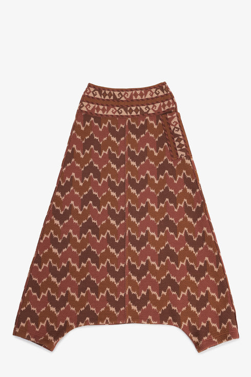 Printed quilted harem pants with side pocket
