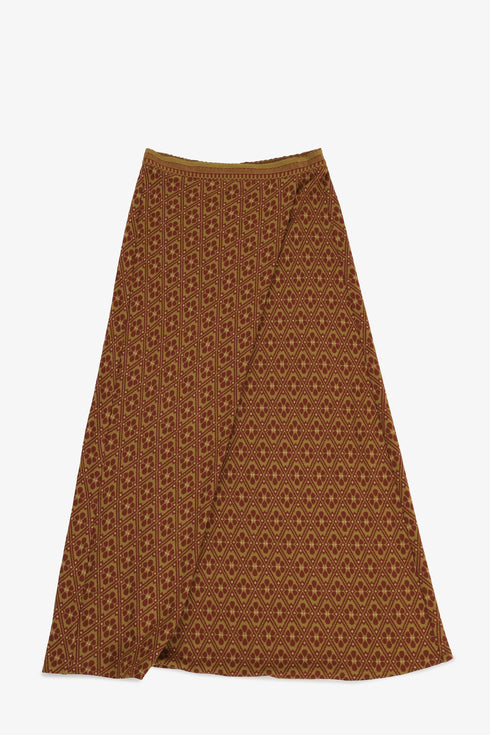 Patterned jacquard harem pants with front pleat