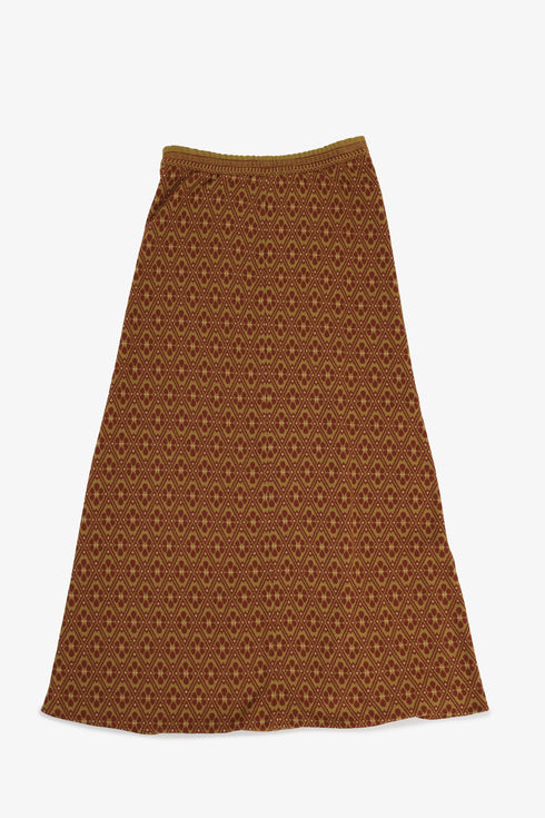 Patterned jacquard harem pants with front pleat
