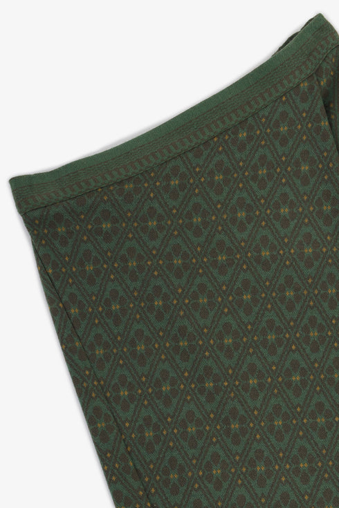 Patterned jacquard harem pants with front pleat