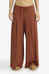 Ribbed wide-leg pants with drawstring waist