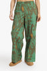 Printed Egyptian cotton wide-leg pants with pockets