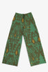 Printed Egyptian cotton wide-leg pants with pockets