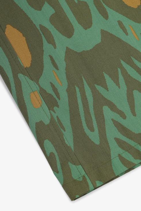 Printed Egyptian cotton wide-leg pants with pockets