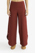 Hand embroidered wide-leg pants with rounded hems