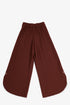 Hand embroidered wide-leg pants with rounded hems