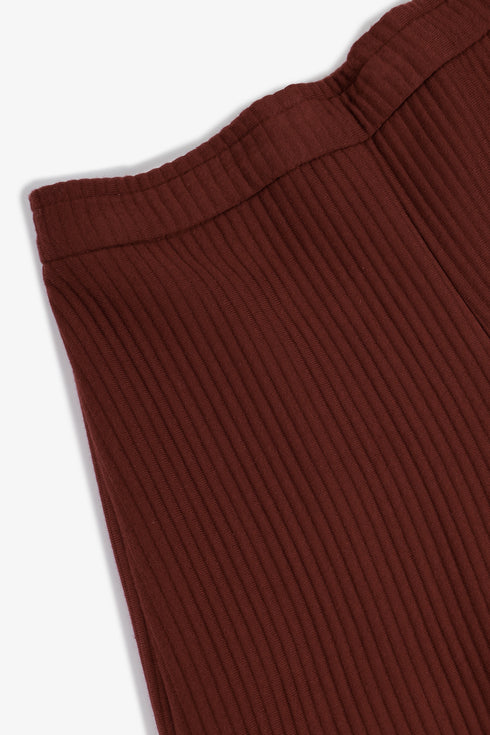 Hand embroidered wide-leg pants with rounded hems