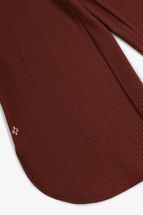 Hand embroidered wide-leg pants with rounded hems