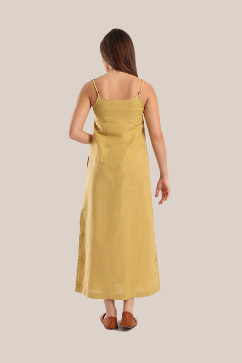 Long dress with adjustable straps