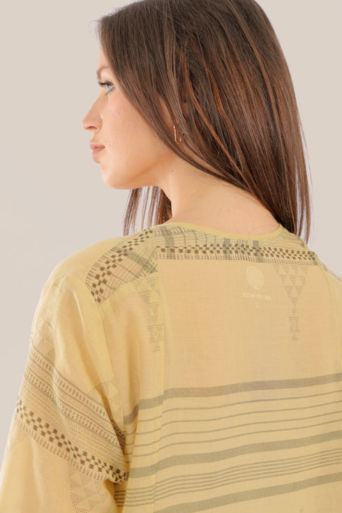 Long jellabiya dress in printed voile