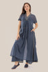 Long dress in cotton voile with pockets