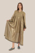 Long Doubleface dress in metallic cotton voile.