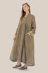 Long Doubleface dress in metallic cotton voile.