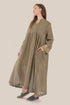 Long Doubleface dress in metallic cotton voile.