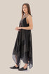 long Sleeveless dress with asymmetric hemline