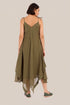 Embroidered cotton voile dress with asymmetric hemline
