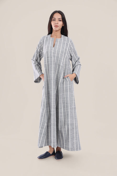 Wide sleeves long jellabiya dress