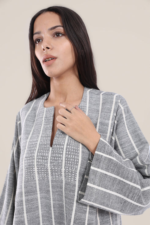 Wide sleeves long jellabiya dress