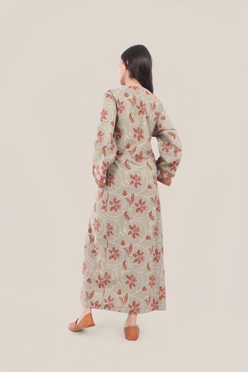 Long floral cotton jellabiya dress
