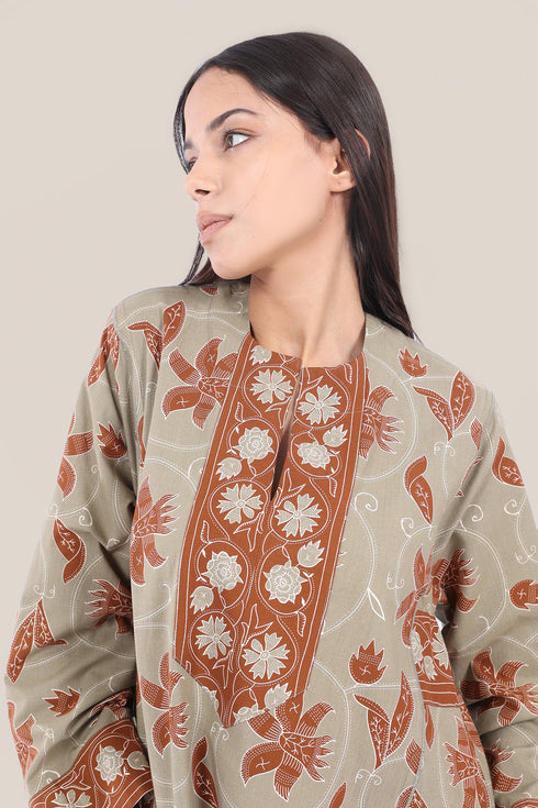 Long floral cotton jellabiya dress