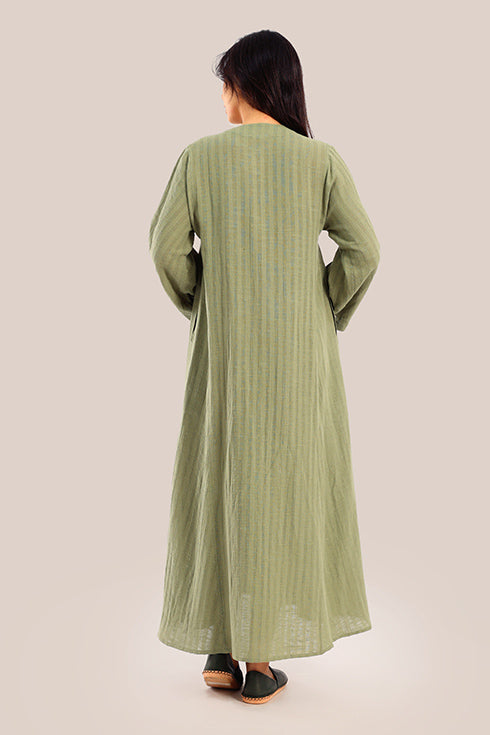 Embroidered Long jellabiya dress with pockets
