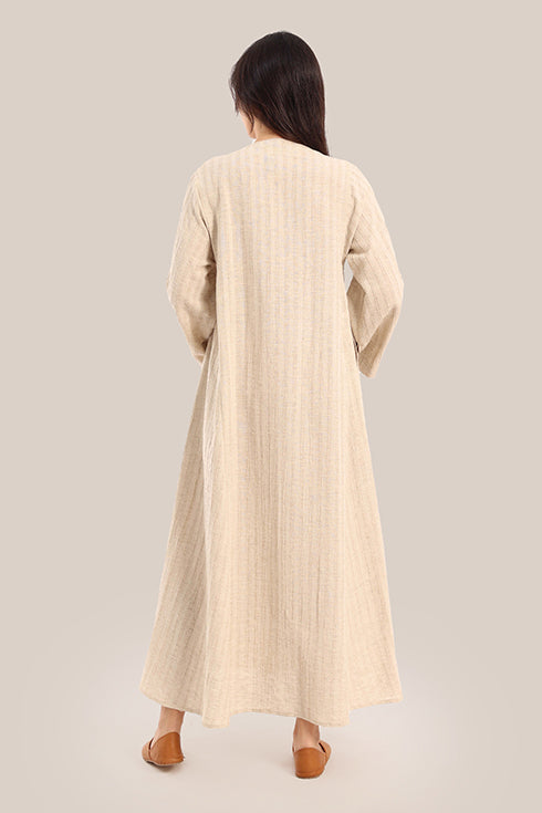 Embroidered Long jellabiya dress with pockets