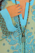 Long kaftan dress with round neckline with opening