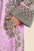 Long kaftan dress with round neckline with opening