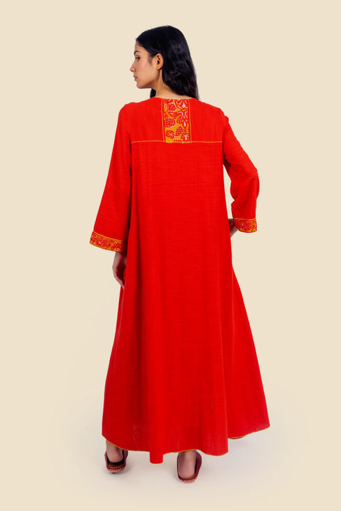 Dress in cotton with front buttons