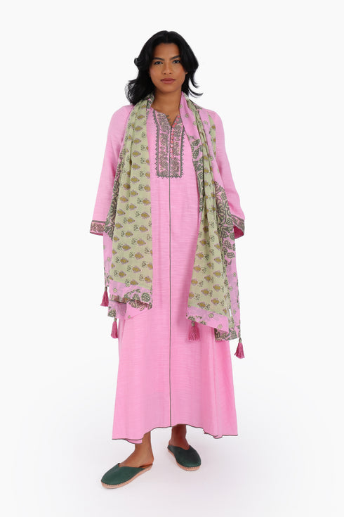 Dress in cotton with front buttons