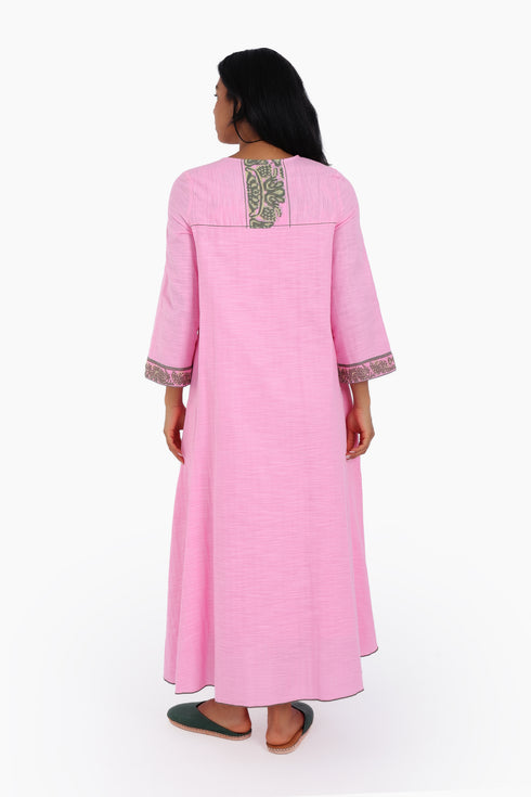 Dress in cotton with front buttons