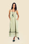 Long dress in cotton gauze with adjustable thin straps